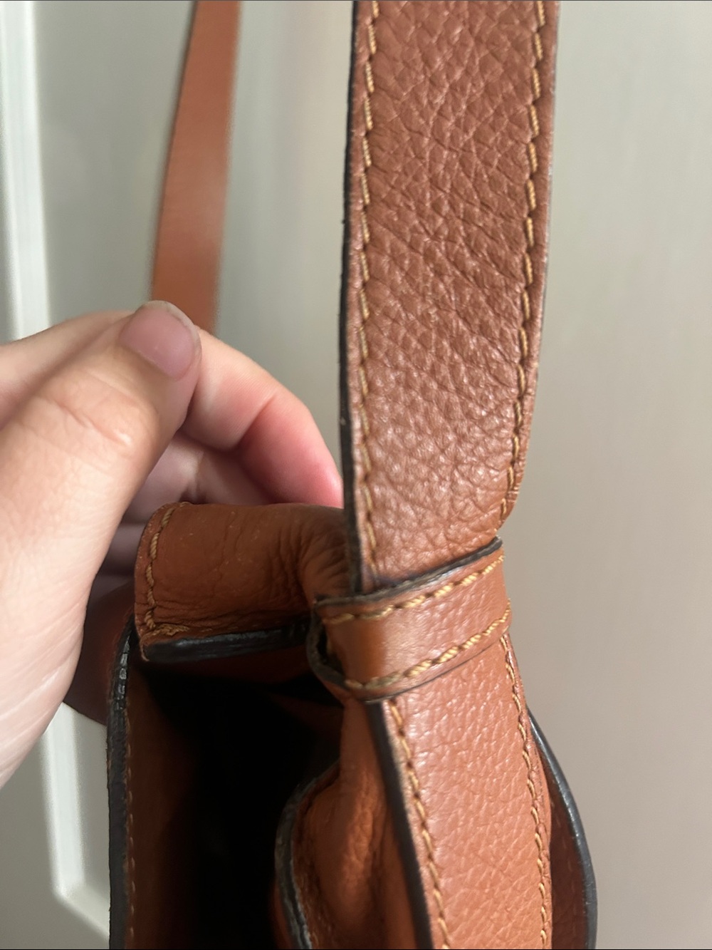 Chloé Tan Leather Marcie Saddle Crossbody Bag - Picture 6 of 14